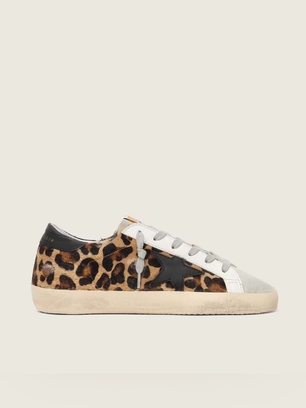 GOLDEN GOOSE Women's Super-Star in leopard print leather